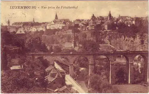 Postcard Luxemburg Vue prise du Fetschenhof 