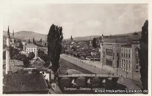 Postcard Sarajevo Rathaus mit Moschee - Foto AK 1933
