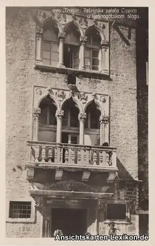 Postcard Trau Trogir Patrijska palace - Foto AK 1936