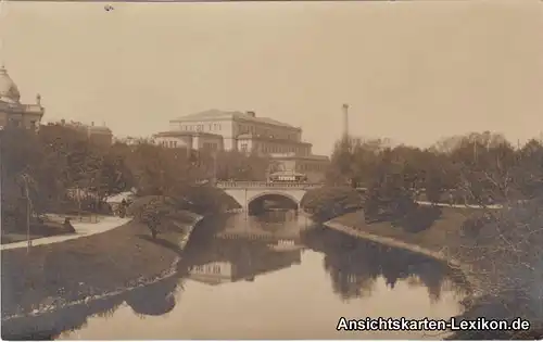 Postcard Riga Rīga Ри́га Stadtkanal und National Oper 1918 