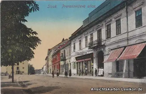 Postcard Sisak Sisak (Sziszek / Sisek) Preradoviceva Ulica 1918 