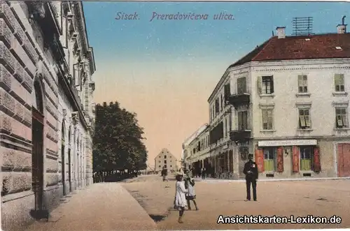Postcard Sisak Sisak (Sziszek / Sisek) Preradoviceva Ulica 1918 