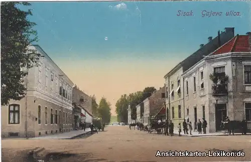 Postcard Sisak Sisak (Sziszek / Sisek) Gajeva ulica 1918 