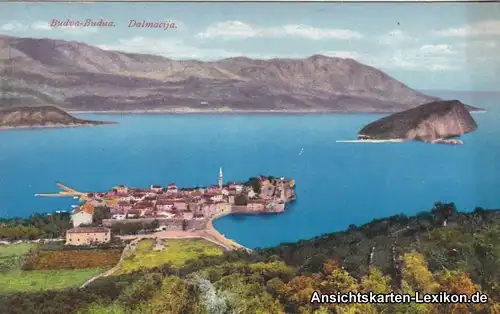 Postcard Budva Будва Budua Totalansicht 1918 