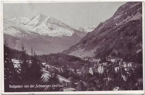Ansichtskarte Bad Gastein von der "Schwarzen Liesl" aus 1942