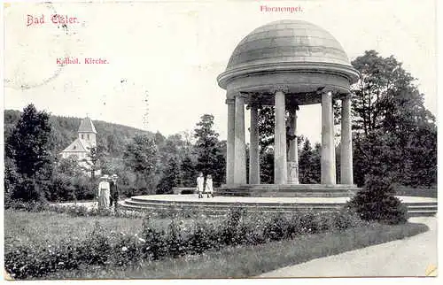 Ansichtskarte Bad Elster Floratempel - Kathol. Kirche 1916