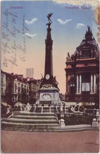 Postkaart Brüssel Bruxelles Denkmal 1917