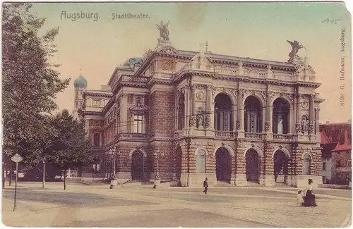 Ansichtskarte Augsburg Stadttheater 1912