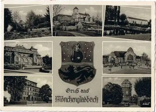 Ansichtskarte Mönchengladbach Stadtteilansichten 1954
