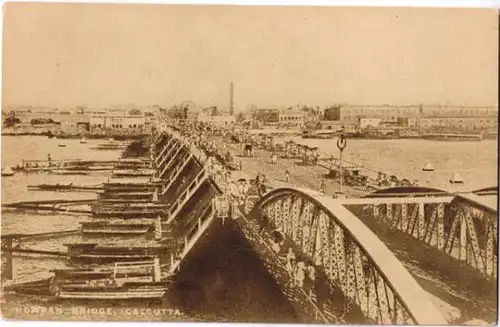 Postcard Kalkutta Kolkata Brücke 