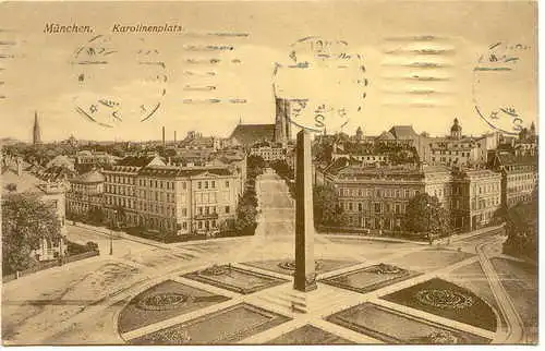 Ansichtskarte München Karolinenplatz 1916