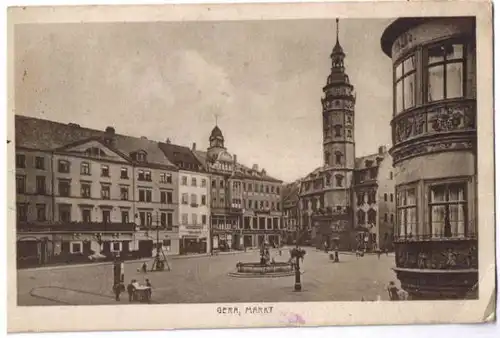 Ansichtskarte Gera Markt 1925