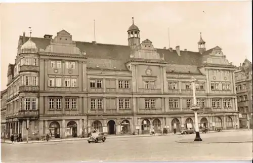 Ansichtskarte Torgau Marktplatz mit Rathaus 1957
