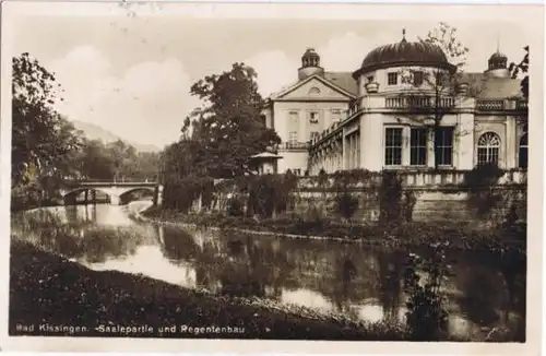 Ansichtskarte Bad Kissingen Saalepartie und Regentenbau 1934