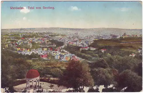 Ansichtskarte Wiesbaden Total vom Neroberg 1918