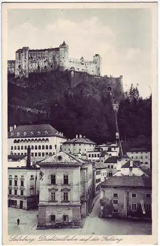 Ansichtskarte Salzburg Drahtseilbahn auf die Festung 