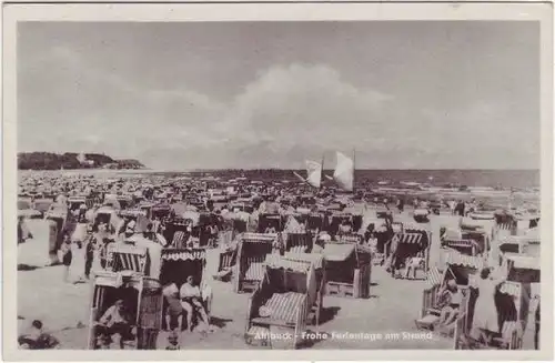 Ansichtskarte Ahlbeck (Usedom) Frohe Ferienanlage am Strand 