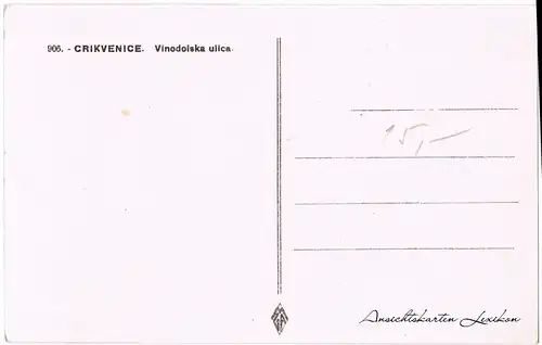Postcard Crikvenica Cirquenizza Vinodoiska Ulica 1932 