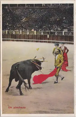 Ansichtskarte  Un pinchazo/Stierkampf 1928 