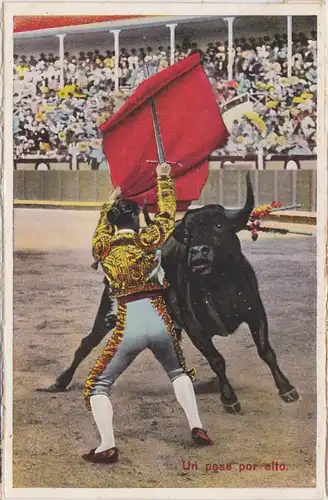 Ansichtskarte  Un pase por Alto/Stierkampf 1928 