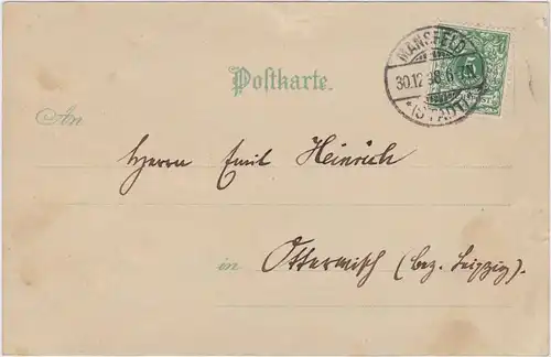 Ansichtskarte  Herzlichen Glückwunsch zum neuen Jahre. 1898 