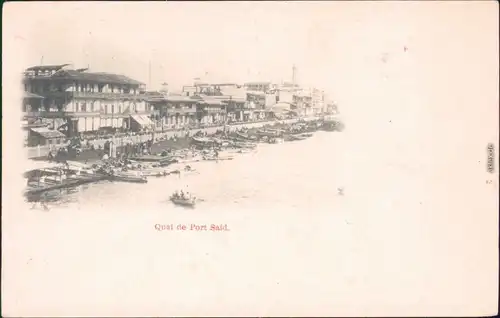 Postcard Port Said بورسعيد (Būr Saʻīd) Quai de Port Said 1908 