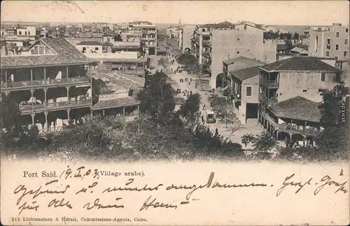 Port Said بورسعيد (Būr Saʻīd) Straßenansicht Village arabe 1903