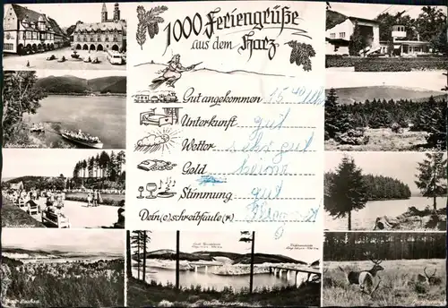 Ansichtskarte Deutschland Odertalsperre, Braunlage, Brocken, Hirsche uvm. 1967