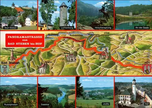 Ansichtskarte .Bayern Die Panoramastraße von Bad Steben bis Hof 1985