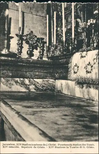 Jerusalem Jeruschalajim (רושלים) Fourteenth Station the Tomb 1918
