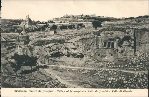 Postcard Jerusalem Jeruschalajim (רושלים) Valley of Jehosaphat 1918