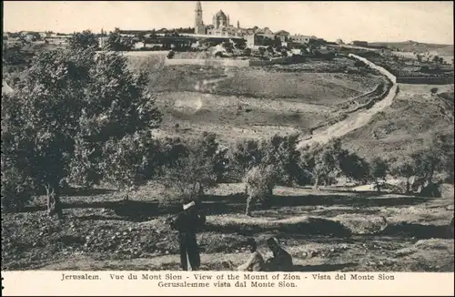 Jerusalem Jeruschalajim (רושלים) Blick zum Berg Sion/ Zion 1918 