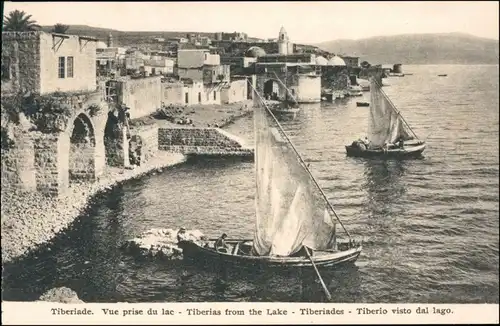 Tiberias ‏טבריה‎ Twerja ‏طبرية‎ Vue prise du lac 1915