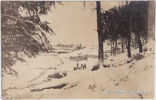 Złota Góra (Ostrołęki)-Łyse Winterstellung - Soldaten bei der Arbeit 1917 
