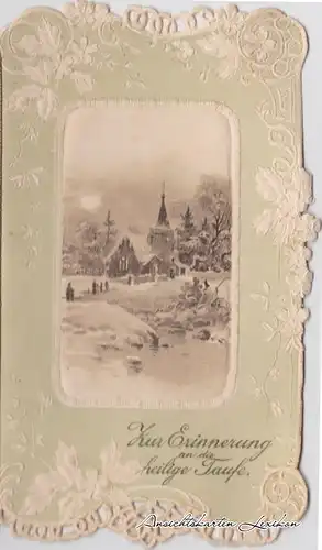 Ansichtskarte  Zur Erinnerung an die heilige Taufe 1902 Prägekarte