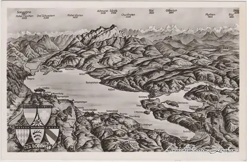 Ansichtskarte Konstanz Bodensee - Landkartenkarte 1934