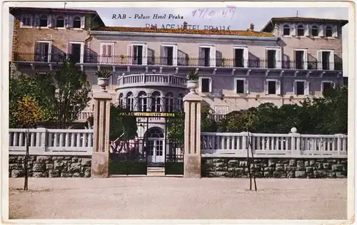 Postcard Rab Arbe Palace Hotel Praha 1947