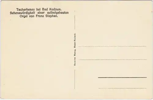 Tscherbeney-Bad Kudowa Czermna Kudowa-Zdrój Orgel von Franz Stephan 1932