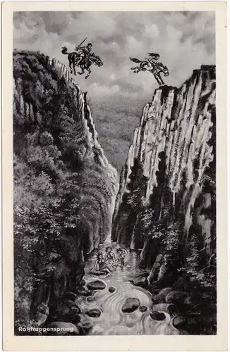 Ansichtskarte Thale (Harz) Roßtrappensage: Roßtrappensprung 1961