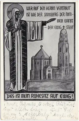 Ansichtskarte  Dies ist mein Ruhesitz auf Ewig. Relion Kirche 1934