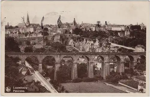 Postcard Luxemburg Panorama 1938