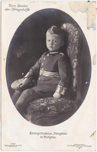 Ansichtskarte  Kronprinzens Jüngster in Feldgrau. 1915