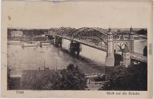 Postcard Tilsit Советск Blick auf die Brücke 1921 