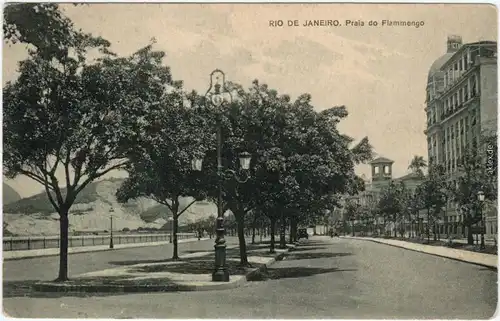 Postcard Rio de Janeiro Praia do Flammengo 1914 