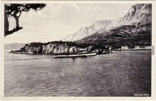 Postcard Macharscha Makarska Dampfer und Stadt 1939 