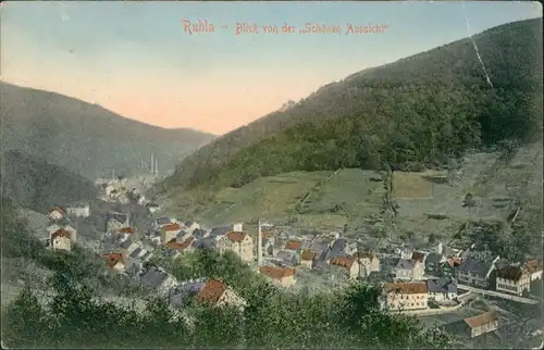 Ansichtskarte Ruhla Blick von der Schönen Aussicht 1909