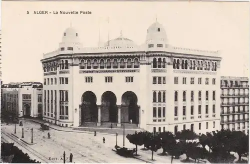 Postcard Algier دزاير La nouvelle Poste/Partie am Postamt 1922 