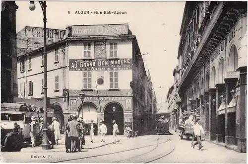 Postcard Algier دزاير Rue Bab-Azoun 1922