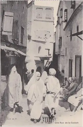 Algier دزاير Une rue de la Casbah/Straßenpartie - Frauen 1922 