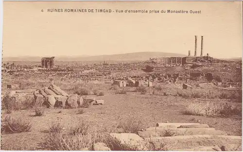 Timgad Ruines Romaines de Timgad - Vue d'ensemble prise du Monasère Ouest 1922